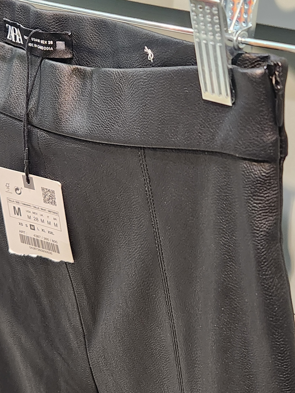 Zara Black Faux-Leather Pants NWT - Picture 6 of 10